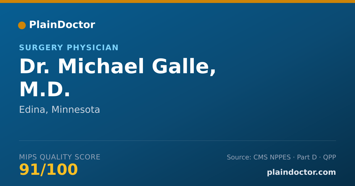 Shareable card for Michael Galle, M.D. - Surgery Physician, Edina, MN