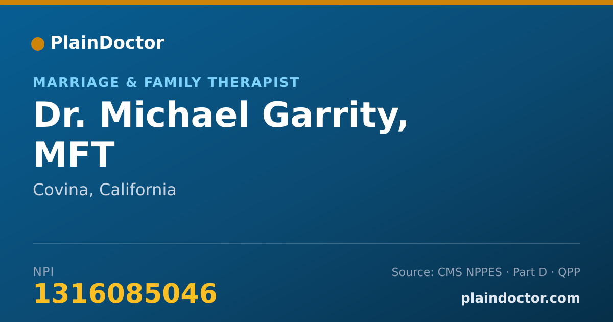 Shareable card for Michael Garrity, MFT - Marriage & Family Therapist, Covina, CA