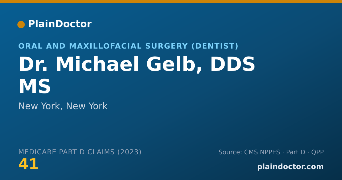 Shareable card for Michael Gelb, DDS MS - Oral and Maxillofacial Surgery (Dentist), New York, NY
