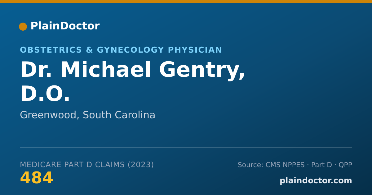 Shareable card for Michael Gentry, D.O. - Obstetrics & Gynecology Physician, Greenwood, SC