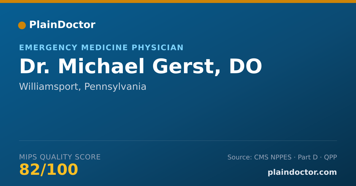 Shareable card for Michael Gerst, DO - Emergency Medicine Physician, Williamsport, PA