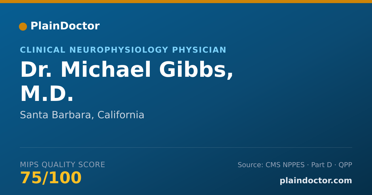 Shareable card for Michael Gibbs, M.D. - Clinical Neurophysiology Physician, Santa Barbara, CA