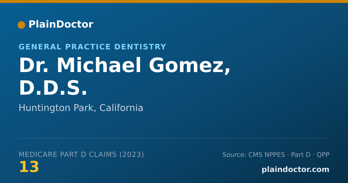 Shareable card for Michael Gomez, D.D.S. - General Practice Dentistry, Huntington Park, CA