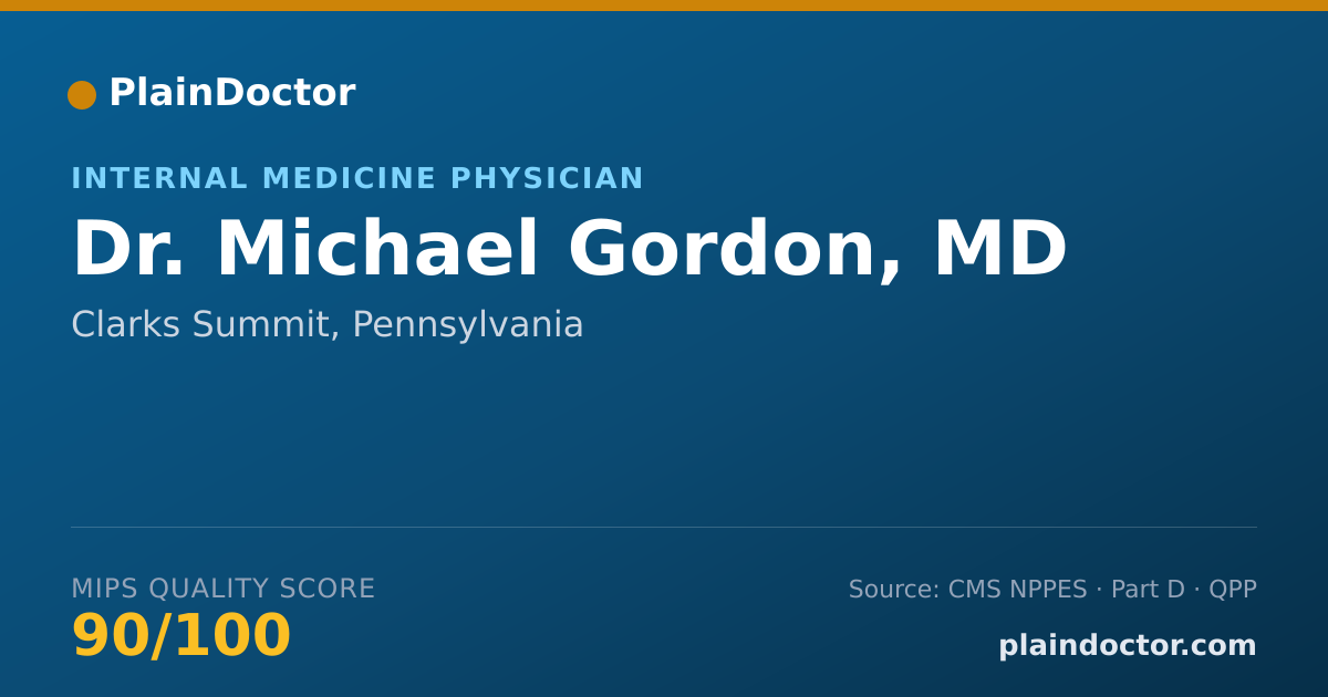 Shareable card for Michael Gordon, MD - Internal Medicine Physician, Clarks Summit, PA