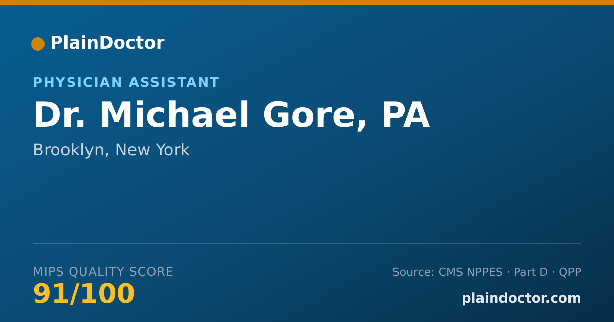 Shareable card for Michael Gore, PA - Physician Assistant, Brooklyn, NY