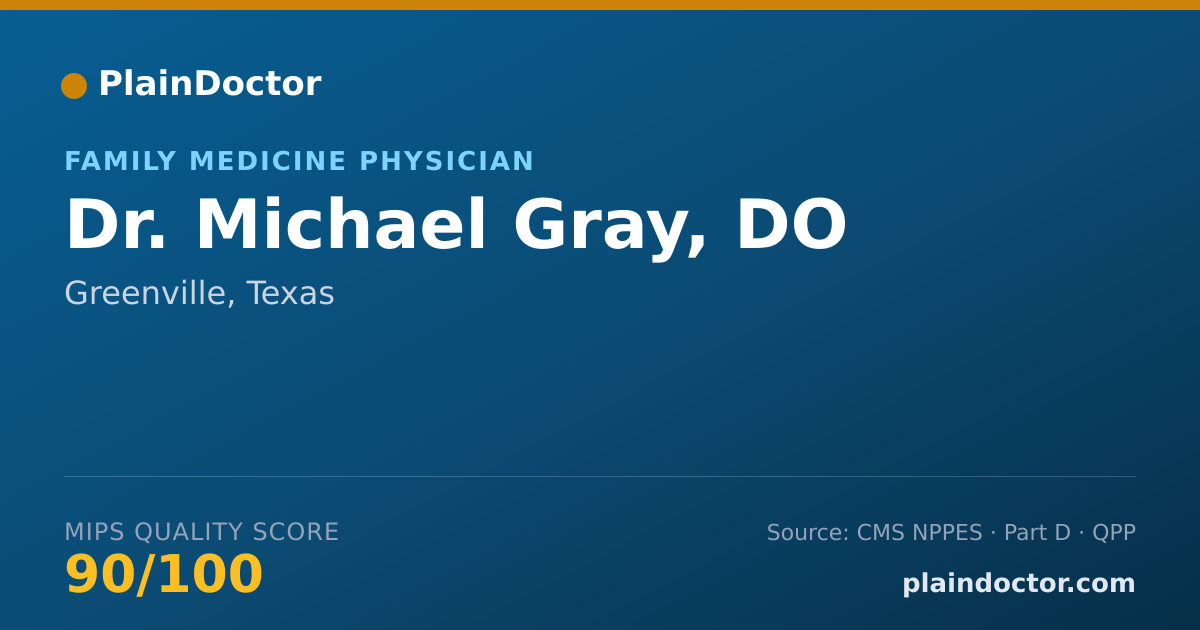 Shareable card for Michael Gray, DO - Family Medicine Physician, Greenville, TX