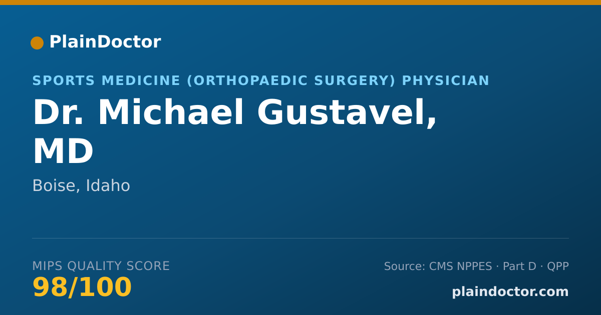 Shareable card for Michael Gustavel, MD - Sports Medicine (Orthopaedic Surgery) Physician, Boise, ID