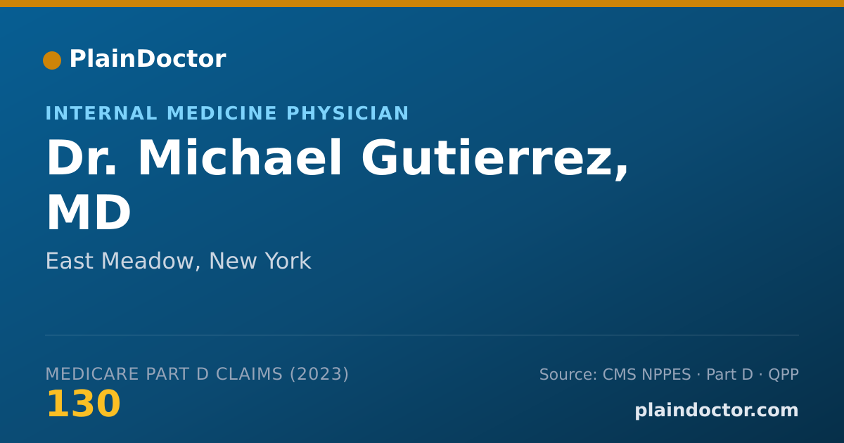 Shareable card for Michael Gutierrez, MD - Internal Medicine Physician, East Meadow, NY