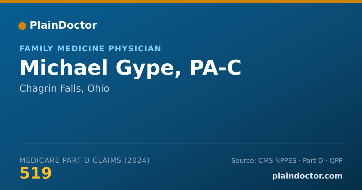Shareable card for Michael Gype, PA-C - Family Medicine Physician, Chagrin Falls, OH