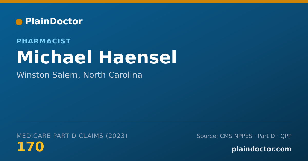 Shareable card for Michael Haensel - Pharmacist, Winston Salem, NC