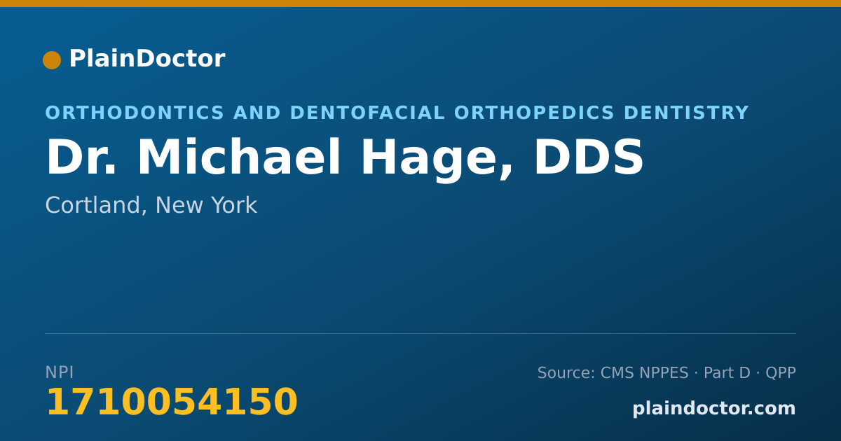Shareable card for Michael Hage, DDS - Orthodontics and Dentofacial Orthopedics Dentistry, Cortland, NY