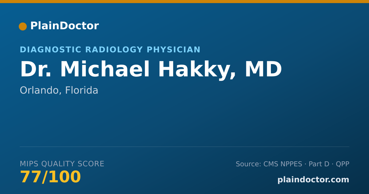 Shareable card for Michael Hakky, MD - Diagnostic Radiology Physician, Orlando, FL