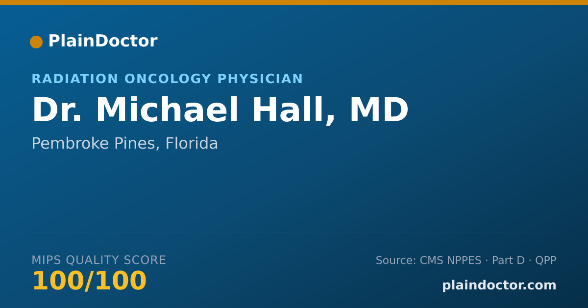 Shareable card for Michael Hall, MD - Radiation Oncology Physician, Pembroke Pines, FL