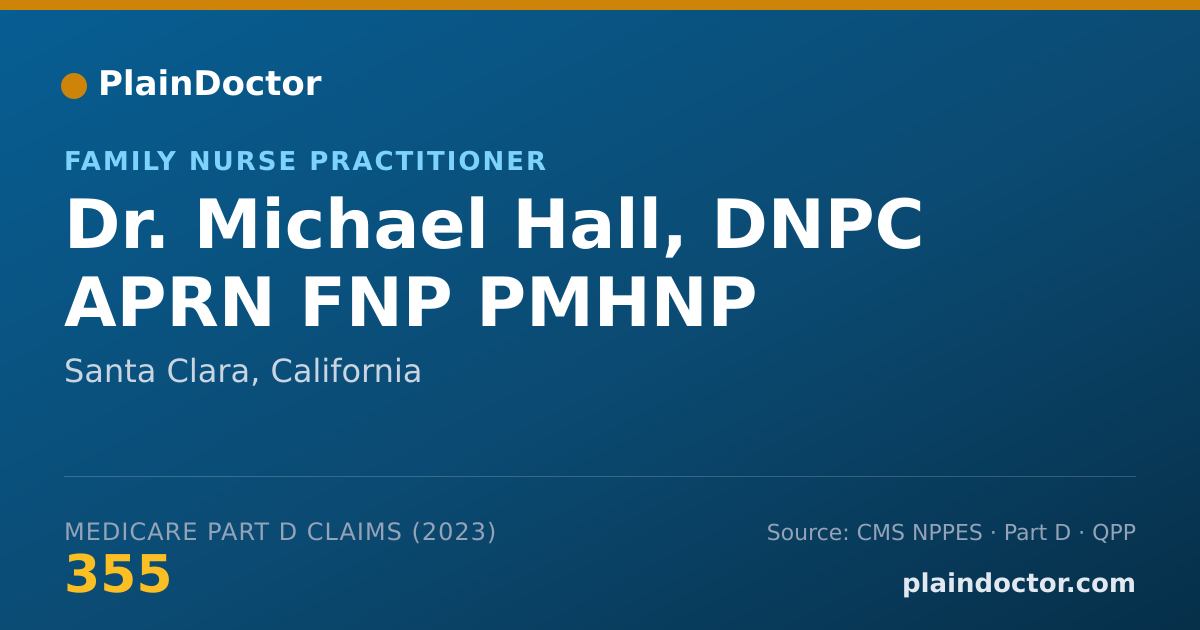 Shareable card for Michael Hall, DNPC  APRN FNP PMHNP - Family Nurse Practitioner, Santa Clara, CA