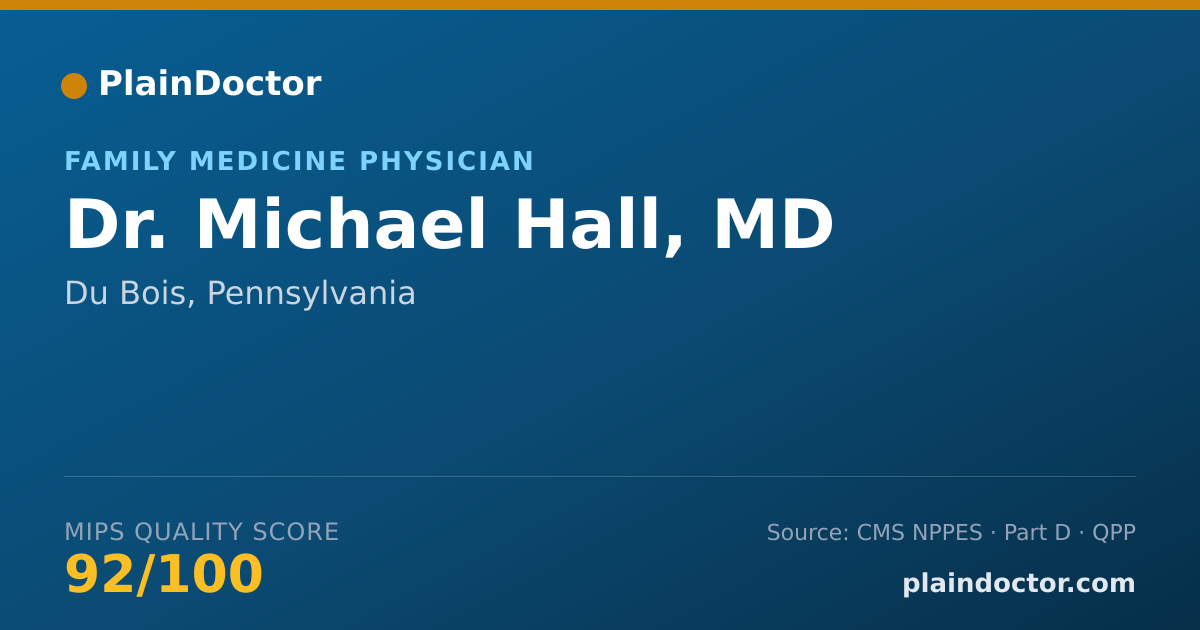 Shareable card for Michael Hall, MD - Family Medicine Physician, Du Bois, PA