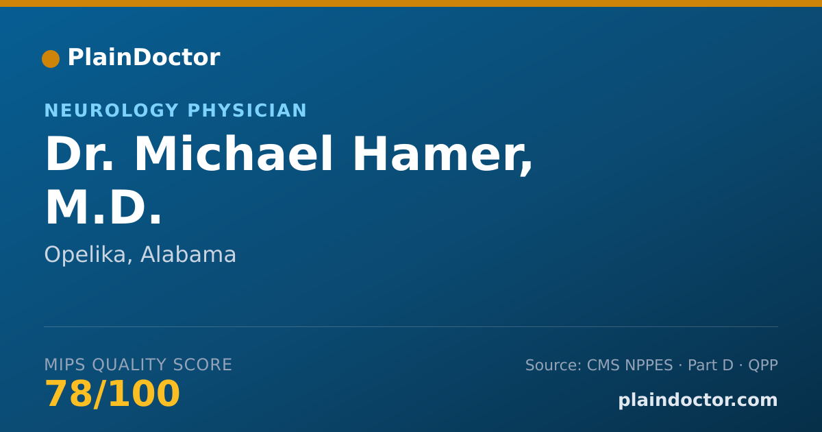 Shareable card for Michael Hamer, M.D. - Neurology Physician, Opelika, AL