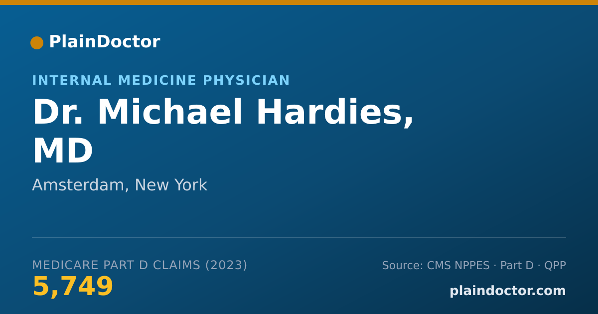 Shareable card for Michael Hardies, MD - Internal Medicine Physician, Amsterdam, NY