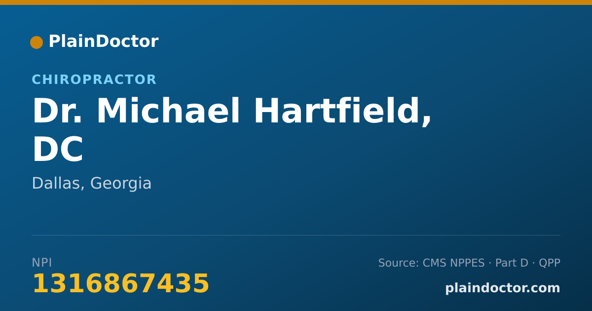 Shareable card for Michael Hartfield, DC - Chiropractor, Dallas, GA