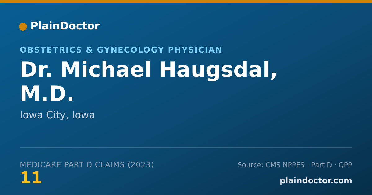 Shareable card for Michael Haugsdal, M.D. - Obstetrics & Gynecology Physician, Iowa City, IA