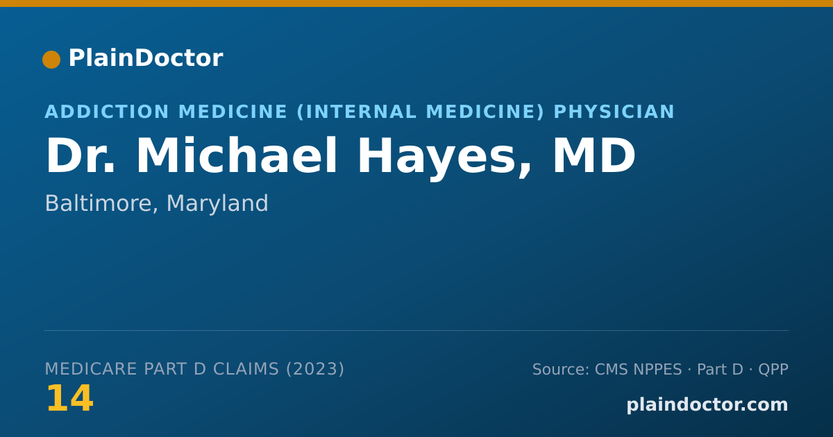 Shareable card for Michael Hayes, MD - Addiction Medicine (Internal Medicine) Physician, Baltimore, MD