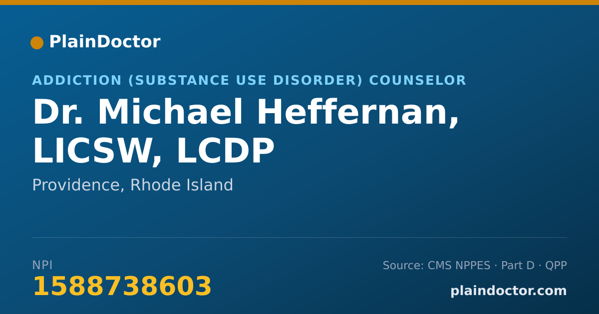 Shareable card for Michael Heffernan, LICSW, LCDP - Addiction (Substance Use Disorder) Counselor, Providence, RI