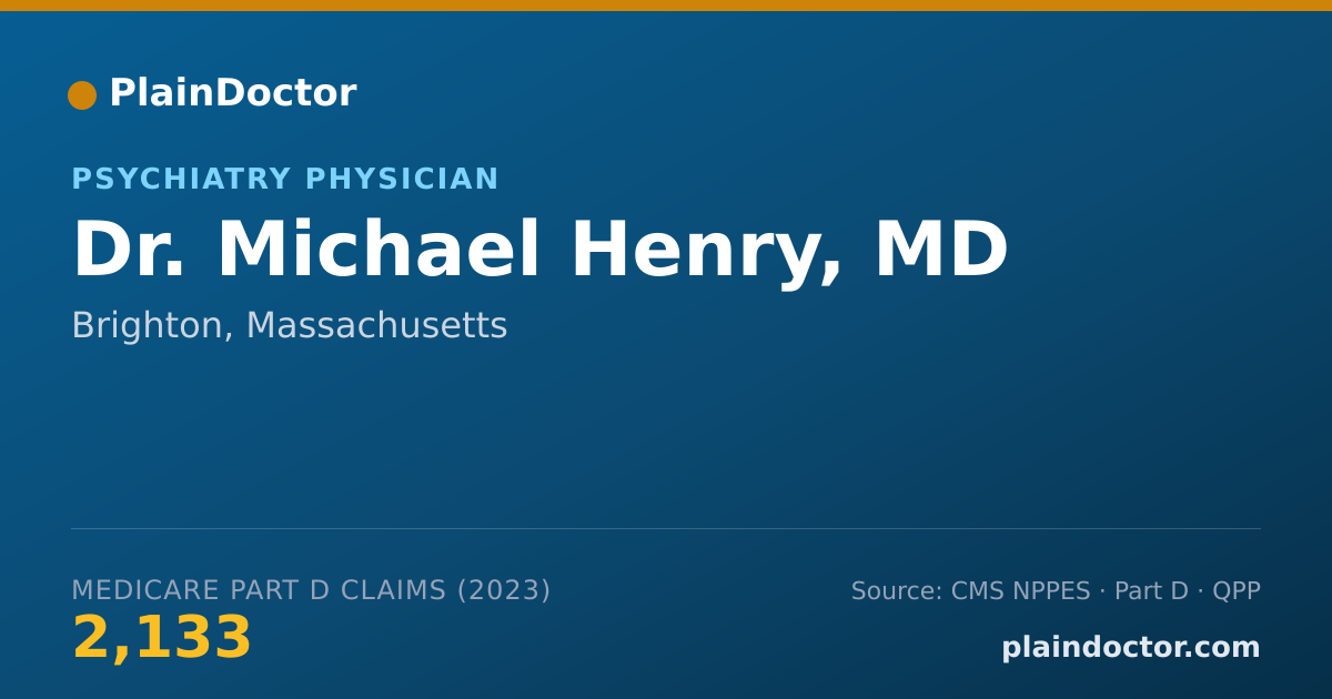 Shareable card for Michael Henry, MD - Psychiatry Physician, Brighton, MA