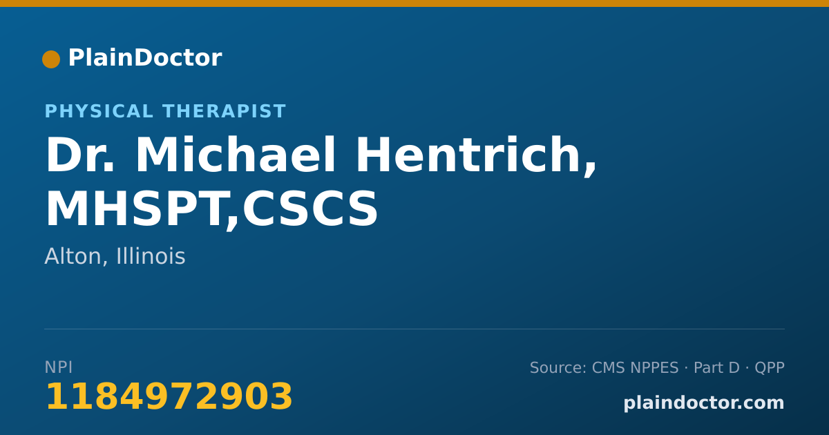 Shareable card for Michael Hentrich, MHSPT,CSCS - Physical Therapist, Alton, IL