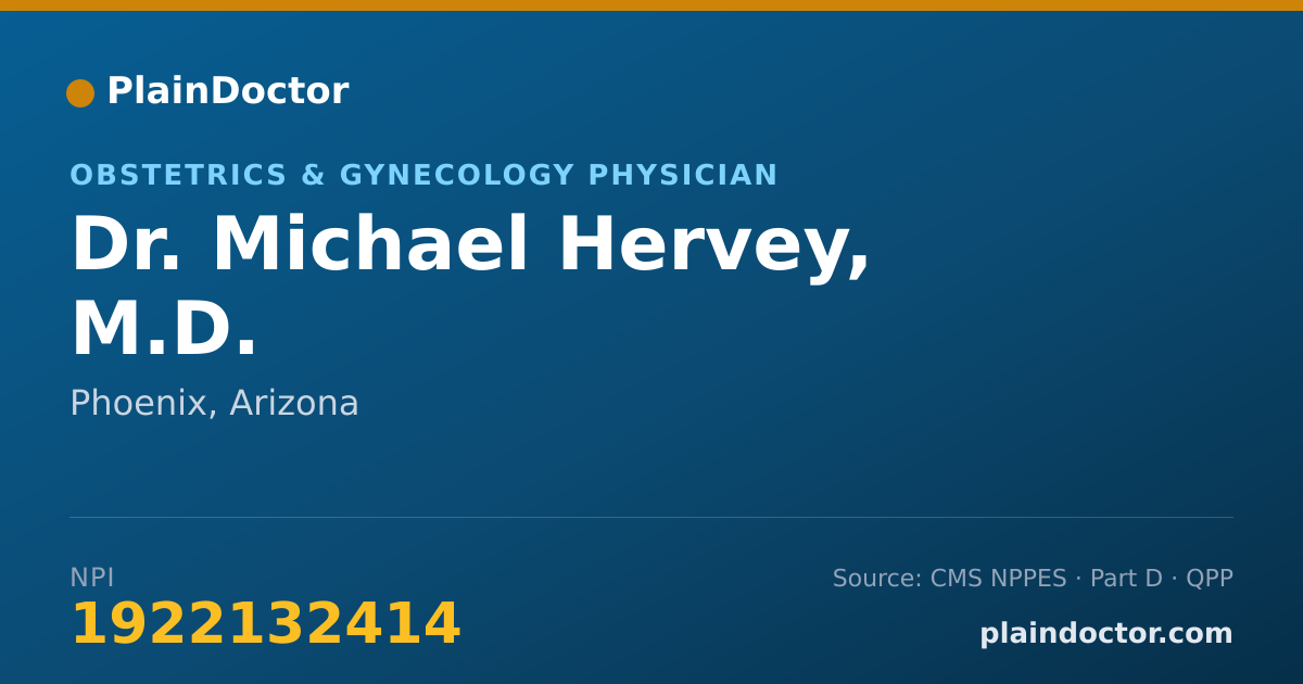 Shareable card for Michael Hervey, M.D. - Obstetrics & Gynecology Physician, Phoenix, AZ