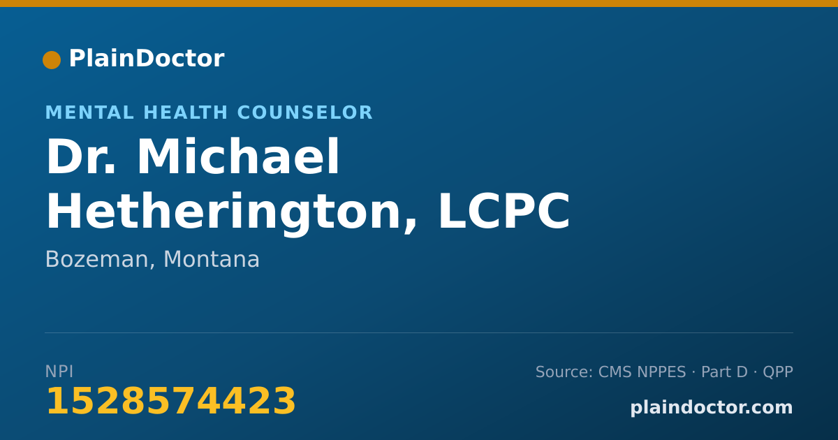 Shareable card for Michael Hetherington, LCPC - Mental Health Counselor, Bozeman, MT