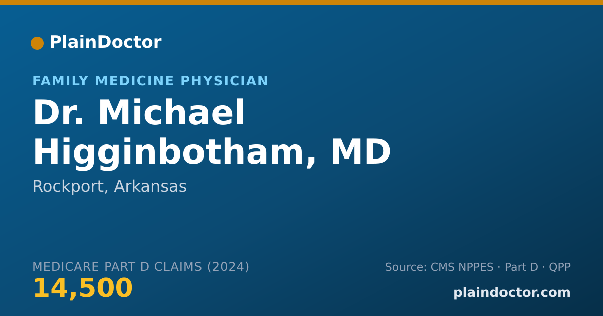 Shareable card for Michael Higginbotham, MD - Family Medicine Physician, Rockport, AR