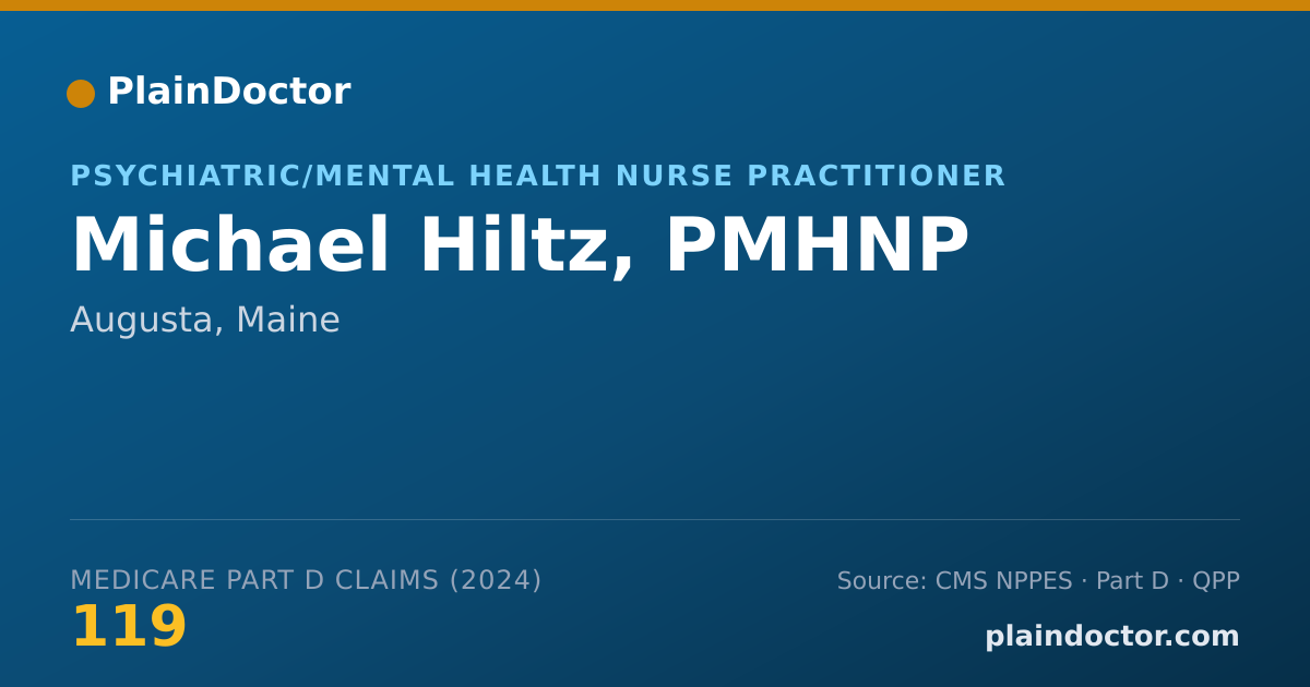Shareable card for Michael Hiltz, PMHNP - Psychiatric/Mental Health Nurse Practitioner, Augusta, ME