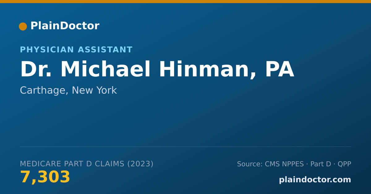 Shareable card for Michael Hinman, PA - Physician Assistant, Carthage, NY