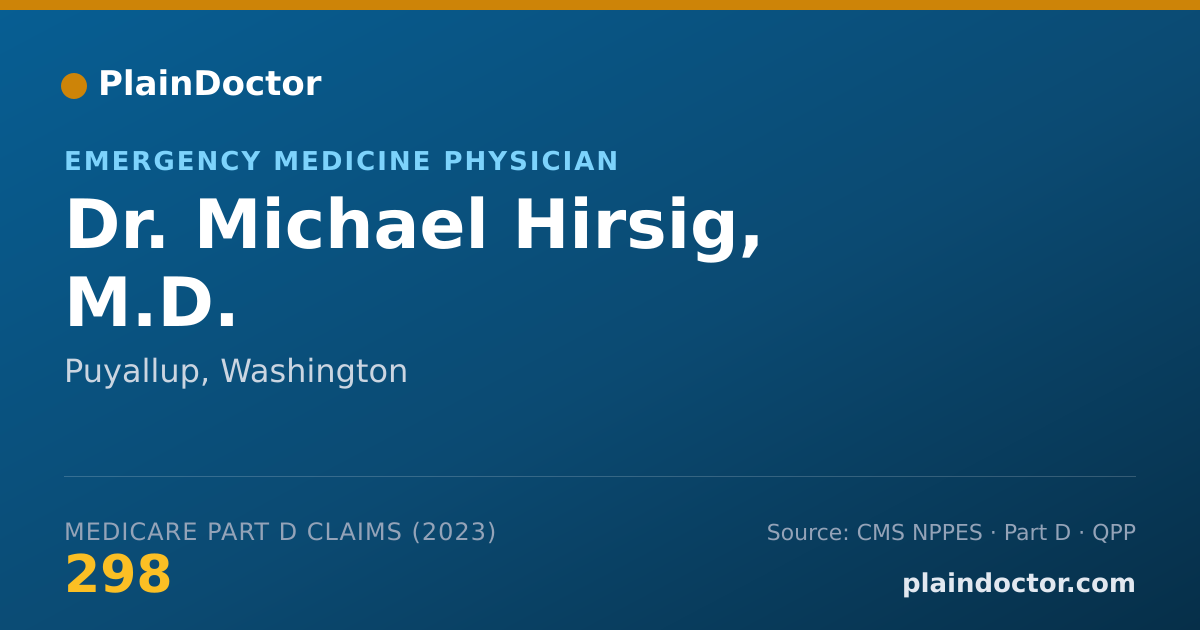 Shareable card for Michael Hirsig, M.D. - Emergency Medicine Physician, Puyallup, WA