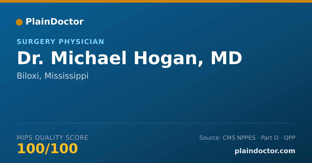 Shareable card for Michael Hogan, MD - Surgery Physician, Biloxi, MS