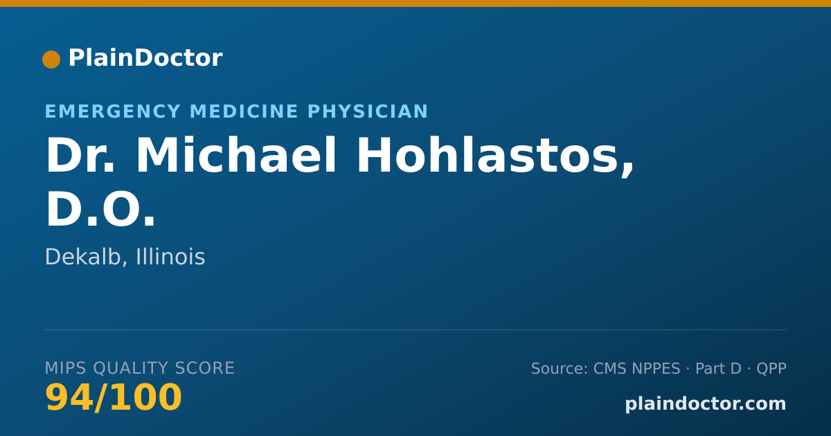 Shareable card for Michael Hohlastos, D.O. - Emergency Medicine Physician, Dekalb, IL