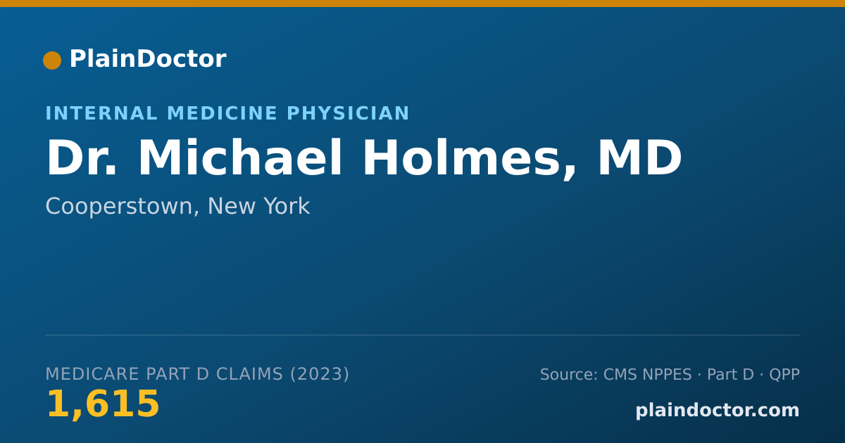 Shareable card for Michael Holmes, MD - Internal Medicine Physician, Cooperstown, NY