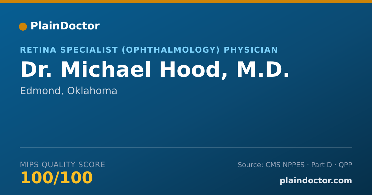 Shareable card for Michael Hood, M.D. - Retina Specialist (Ophthalmology) Physician, Edmond, OK