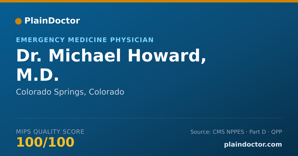 Shareable card for Michael Howard, M.D. - Emergency Medicine Physician, Colorado Springs, CO