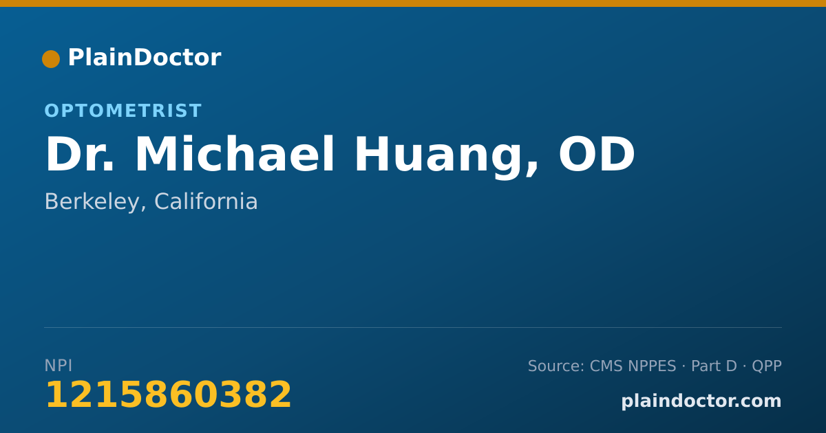 Shareable card for Michael Huang, OD - Optometrist, Berkeley, CA