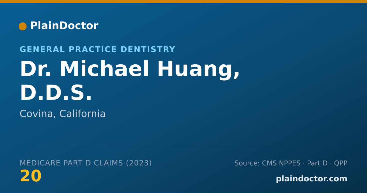 Shareable card for Michael Huang, D.D.S. - General Practice Dentistry, Covina, CA