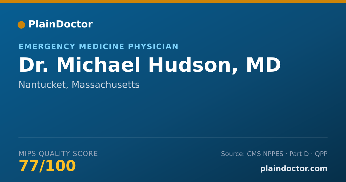 Shareable card for Michael Hudson, MD - Emergency Medicine Physician, Nantucket, MA