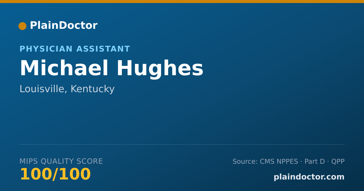 Shareable card for Michael Hughes - Student in an Organized Health Care Education/Training Program, Louisville, KY
