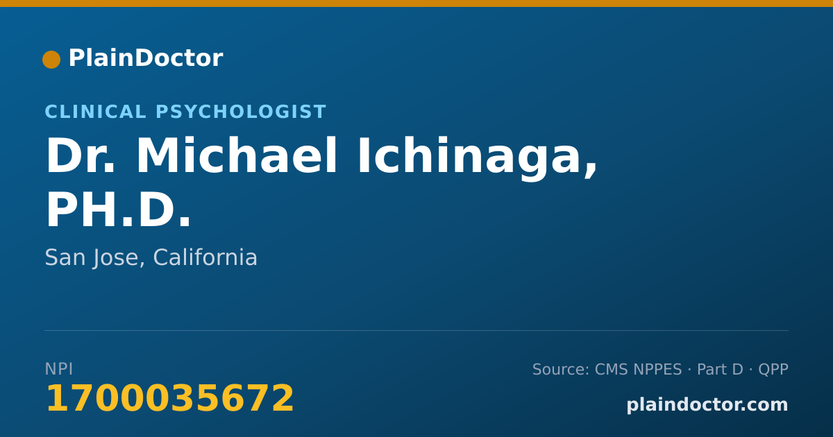 Shareable card for Michael Ichinaga, PH.D. - Clinical Psychologist, San Jose, CA