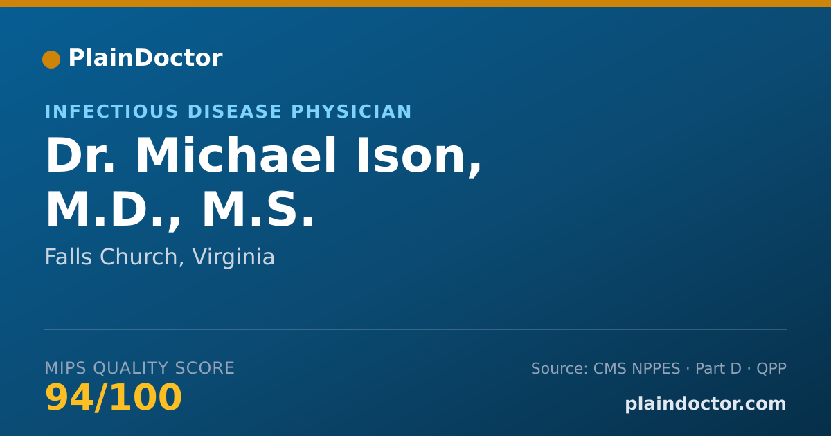 Shareable card for Michael Ison, M.D., M.S. - Infectious Disease Physician, Falls Church, VA
