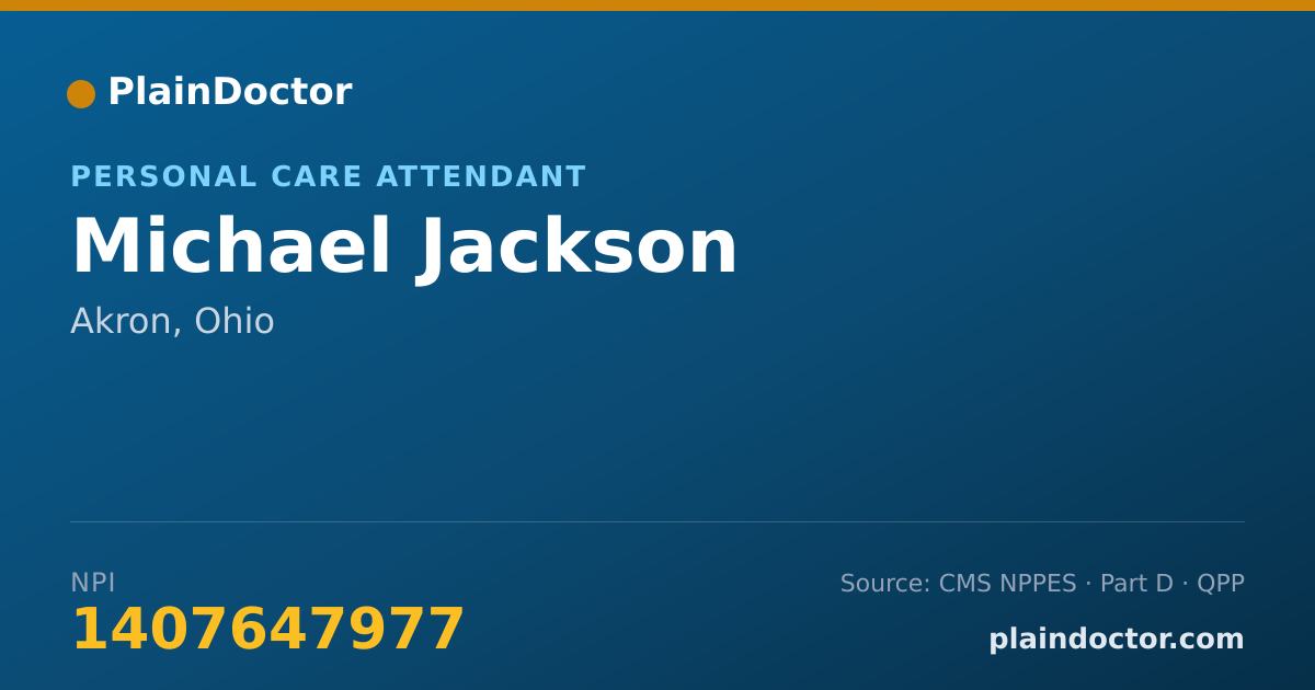 Shareable card for Michael Jackson - Personal Care Attendant, Akron, OH
