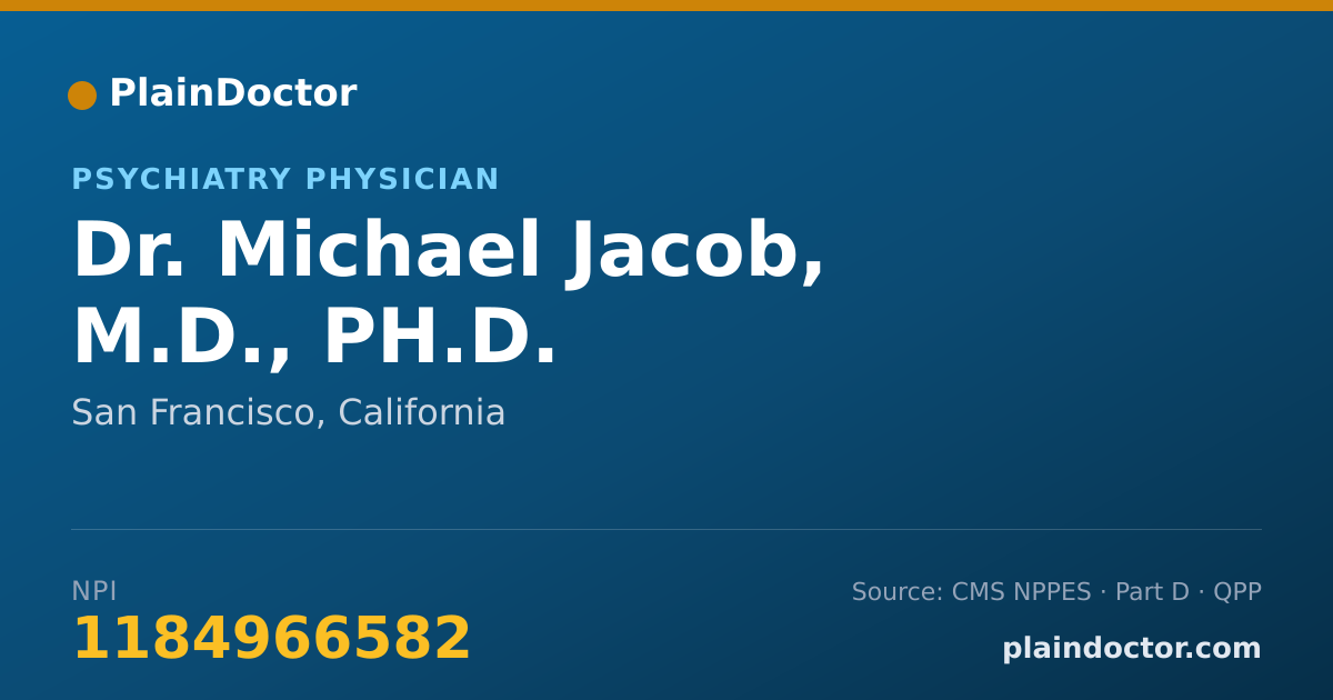 Shareable card for Michael Jacob, M.D., PH.D. - Psychiatry Physician, San Francisco, CA