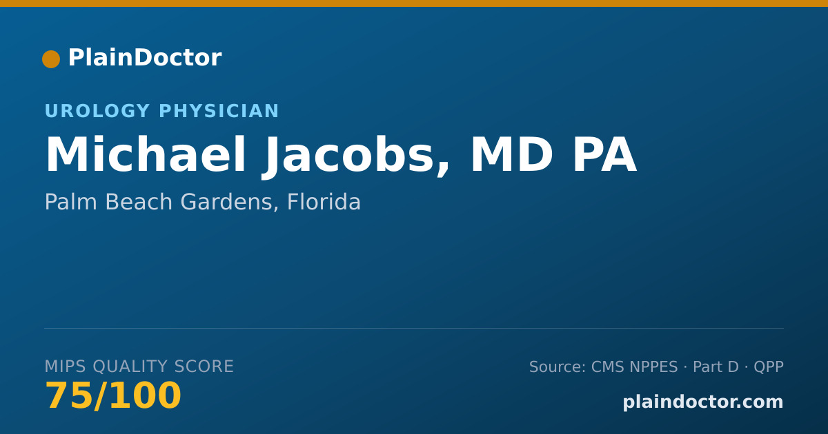 Shareable card for Michael Jacobs, MD PA - Urology Physician, Palm Beach Gardens, FL