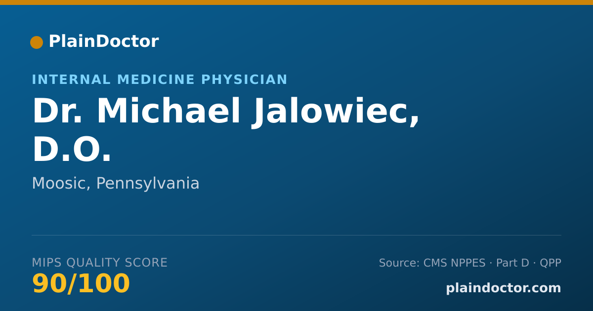Shareable card for Michael Jalowiec, D.O. - Internal Medicine Physician, Moosic, PA