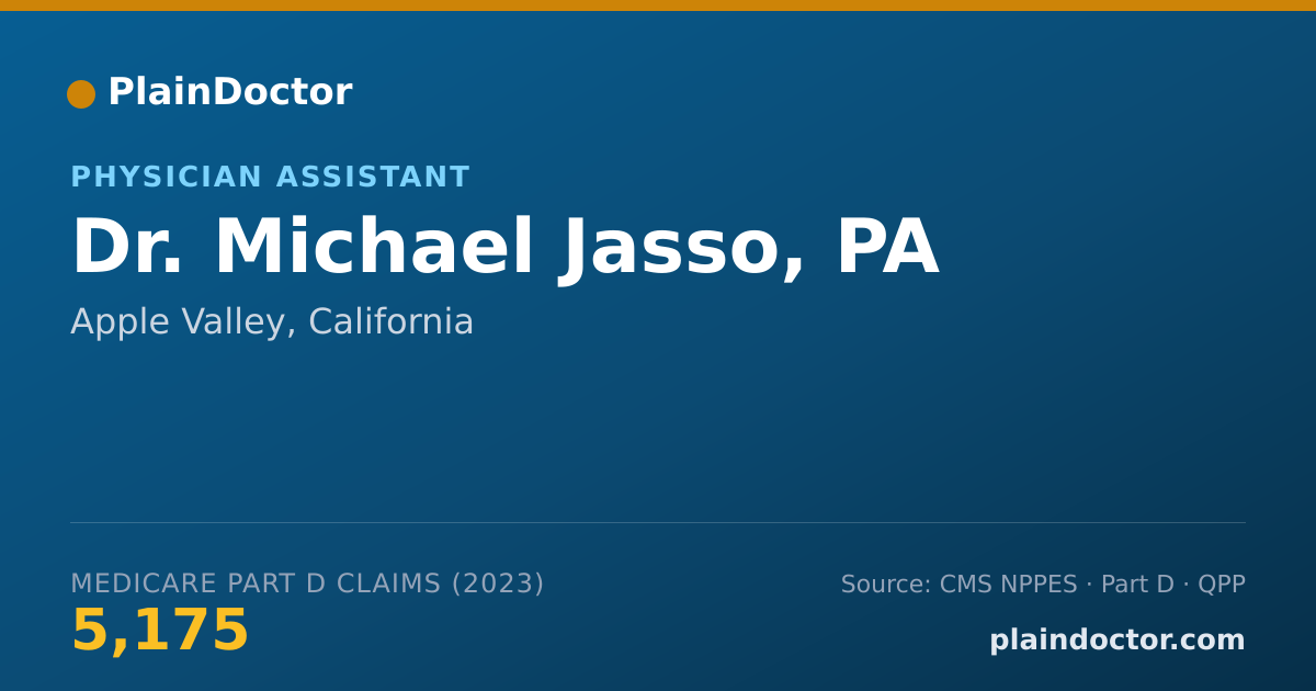 Shareable card for Michael Jasso, PA - Physician Assistant, Apple Valley, CA