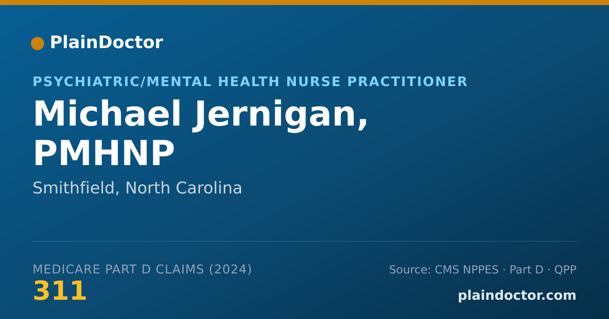 Shareable card for Michael Jernigan, PMHNP - Psychiatric/Mental Health Nurse Practitioner, Smithfield, NC